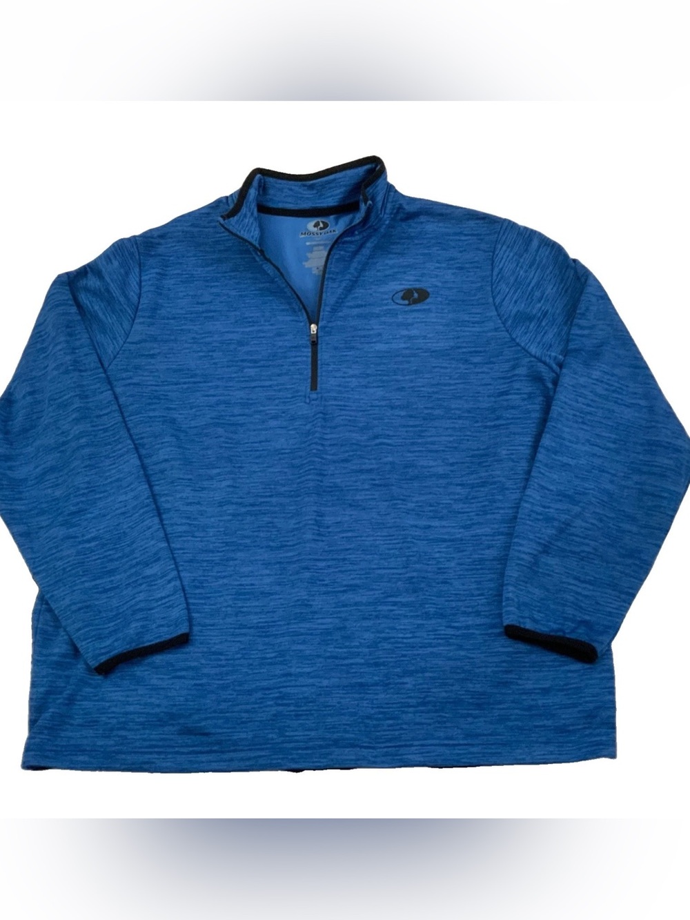 Mossy Oak Men’s 2XL 1/4 Zip Pullover Blue Knit Fleece Lined Hunting Outdoor
